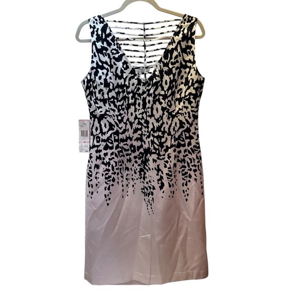 NWT Jones New York Collection Dress Size 10 Sleeveless Black White Silk Blend - Picture 1 of 9